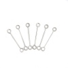 Picture of 304 Stainless Steel Eye Pins Silver Tone 19mm( 6/8") long, 0.6mm (22 gauge), 100 PCs