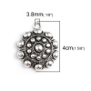 Picture of Zinc Based Alloy Charms Flower Antique Silver 40mm(1 5/8") x 33mm(1 2/8"), 3 PCs