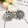 Picture of Zinc Based Alloy Charms Flower Antique Silver 40mm(1 5/8") x 33mm(1 2/8"), 3 PCs