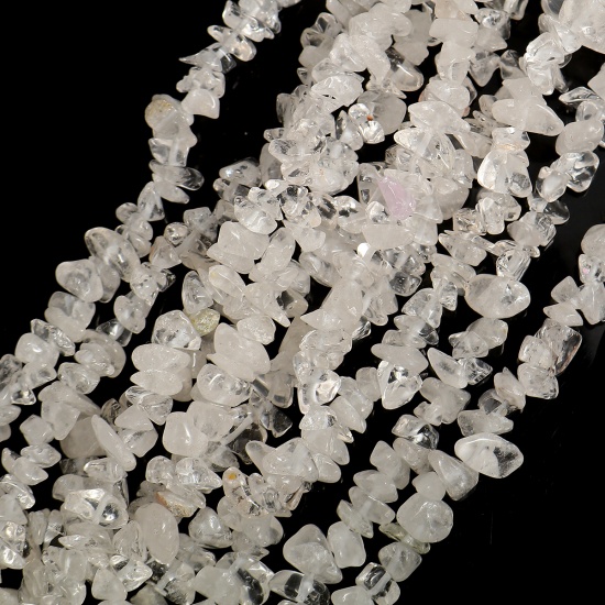 Image de Perles en Cristal ( Naturel ) Pierre Concassée Irrégulier Transparent Env. 14mm x10mm- 8mm x4mm, Taille: M, Trou: env. 1mm, 85cm long, 5 Enfilades (Env. 200 - 180 Pcs/Enfilade)