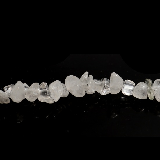 Image de Perles en Cristal ( Naturel ) Pierre Concassée Irrégulier Transparent Env. 14mm x10mm- 8mm x4mm, Taille: M, Trou: env. 1mm, 85cm long, 5 Enfilades (Env. 200 - 180 Pcs/Enfilade)