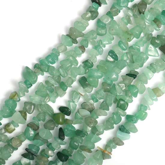 Immagine di Tanglin Giada ( Naturale ) Perline Irregolare Verde Come 14mm x10mm- 8mm x4mm, Foro: Circa 1mm, 85cm Lunghezza, 5 Filo (Circa 200 - 180 Pz/Treccia)