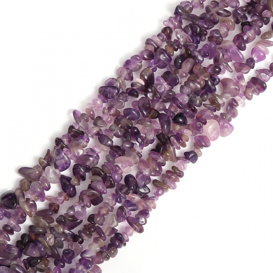 Image de Perles en Cristal ( Naturel ) Pierre Concassée Irrégulier Violet Env. 14mm x10mm- 8mm x4mm, Taille: M, Trou: env. 1mm, 85cm long, 5 Enfilades (Env. 200 - 180 Pcs/Enfilade)
