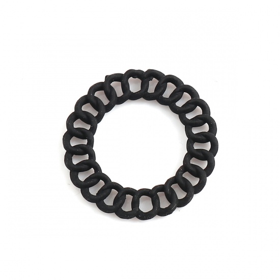 Picture of Zinc Based Alloy Connectors Circle Ring Black 20mm Dia, 10 PCs