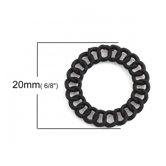 Picture of Zinc Based Alloy Connectors Circle Ring Black 20mm Dia, 10 PCs