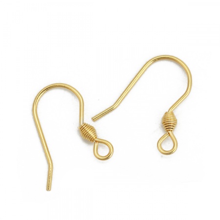 Image de Boucles d'Oreilles Crochets en 316 Acier Inoxydable Doré avec Boucle 16mm x 13mm, Epaisseur de Fil: (21 gauge), 20 Pcs
