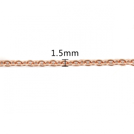 Bild von 304 Edelstahl Gliederkette Kette Halskette Rosegold 41cm lang, Kettengröße: 2x1.5mm, 5 Strange