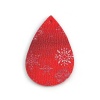 Изображение PU Подвески водяная капля Красный Цветок 56мм x 38мм, 50 ШТ