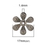 Picture of Iron Based Alloy Beads Caps Flower Gunmetal (Fit Beads Size: 10mm Dia.) 18mm x 17mm, 30 PCs