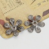 Picture of Iron Based Alloy Beads Caps Flower Gunmetal (Fit Beads Size: 10mm Dia.) 18mm x 17mm, 30 PCs
