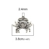 Image de Pendentifs Supports à Cabochons en Bijoux d'Océan Alliage de Zinc Crabe Argent Vieilli Cabochon Rapportable (Convenable à 10mm Dia) 38mm x 31mm, 5 Pcs