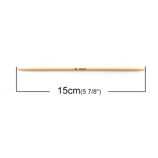 Picture of (US4 3.5mm) Bamboo Double Pointed Knitting Needles Natural 15cm(5 7/8") long, 2 PCs