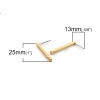 Image de Boucles d'Oreilles Puces en Alliage de Zinc Striure Or Mat avec Boucle 25mm x 3mm, Epaisseur de Fil: (21 gauge), 10 Pcs