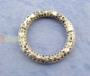 Picture of 1.5mm Zinc Based Alloy Closed Soldered Jump Rings Findings Round Antique Silver Color Carved Pattern Carved 14mm Dia, 100 PCs