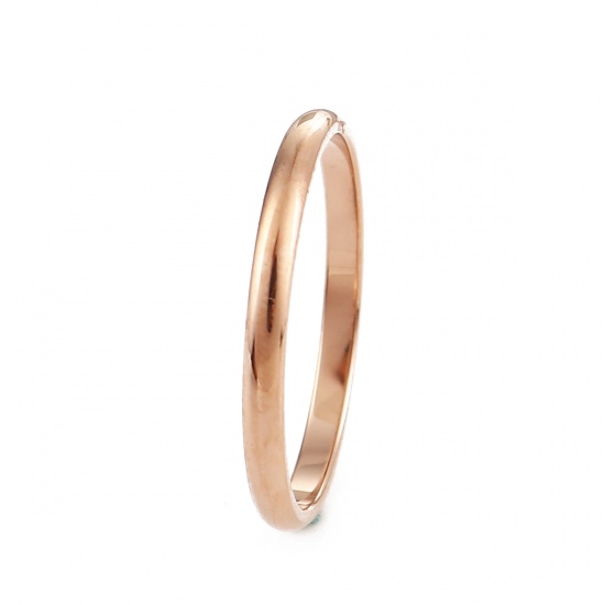 Picture of 316 Stainless Steel Unadjustable Rings 18K Rose Gold Color Round 19.1mm(US Size 9.25), 5 PCs