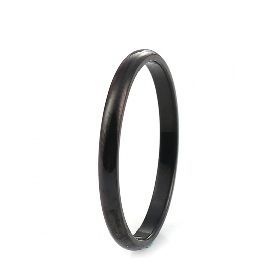 Picture of 316 Stainless Steel Unadjustable Rings Black Round 18.3mm(6/8")(US Size 8.25), 5 PCs