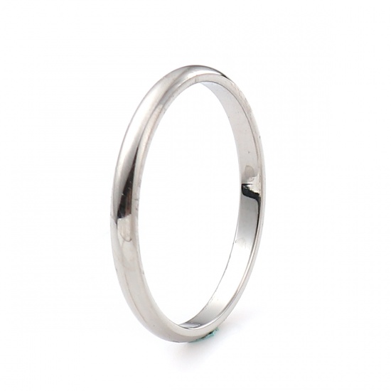 Picture of 316 Stainless Steel Unadjustable Rings Silver Tone Round 18.3mm(6/8")(US Size 8.25), 5 PCs