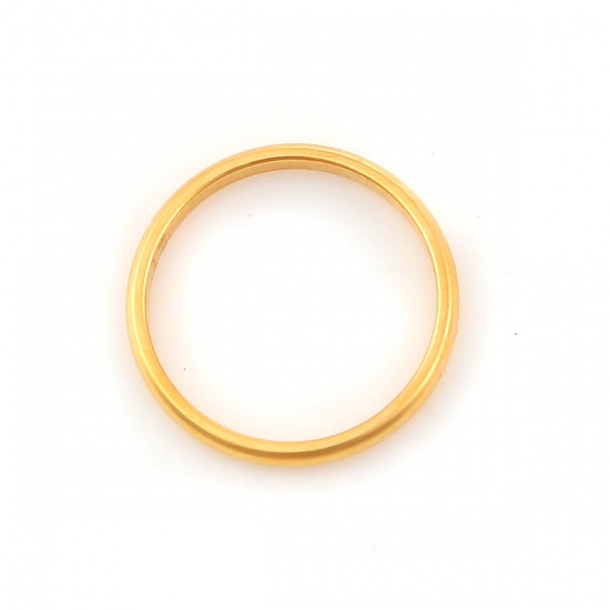 Image de Bagues en 316 Acier Inoxydable Non Ajustable Doré Rond 15.7mm (Taille d'US: 5), 5 Pcs