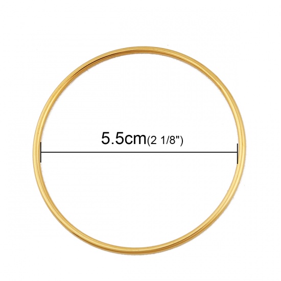 Picture of Stainless Steel Bangles Bracelets Gold Plated Round 18.5cm(7 2/8") long, 1 Piece