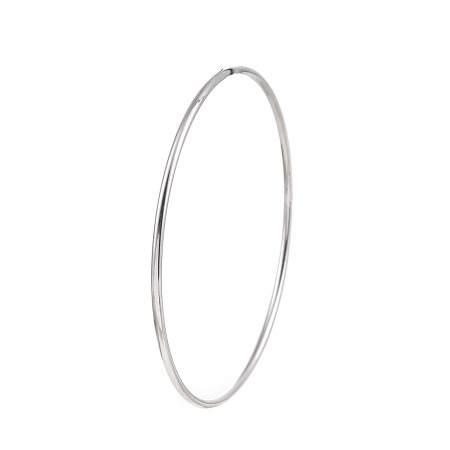 Picture of Wholesale Round Stainless Steel Bangles Bracelets, Silver Tone Unisex Stacking Minimalist Gift Jewelry Supply, 22cm(8.7") long, 1 Piece