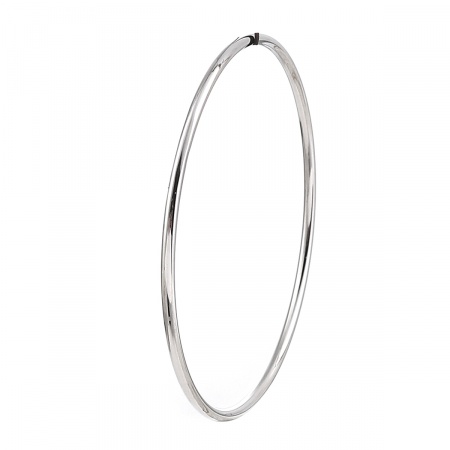 Picture of Wholesale Round Stainless Steel Bangles Bracelets, Silver Tone Unisex Stacking Minimalist Gift Jewelry Supply, 18.5cm(7 2/8") long, 1 Piece