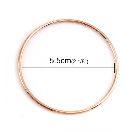 Picture of Stainless Steel Bangles Bracelets 18K Rose Gold Color Round 18.5cm(7 2/8") long, 1 Piece