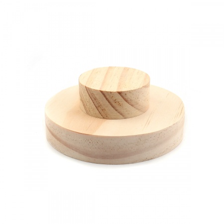 Legno di pino Supporto Gioielli Espositore Tondo Naturale 10cm , 1 Pz