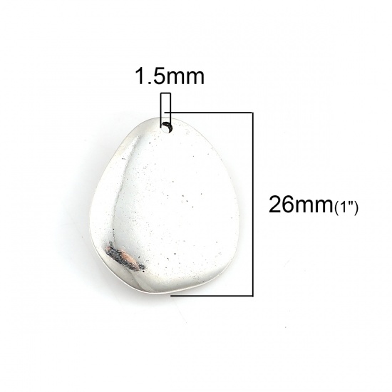 Bild von Zinklegierung Leverback Ohrringe Tropfen Antiksilber M/Öse 26mm x 22mm, 4 Stück