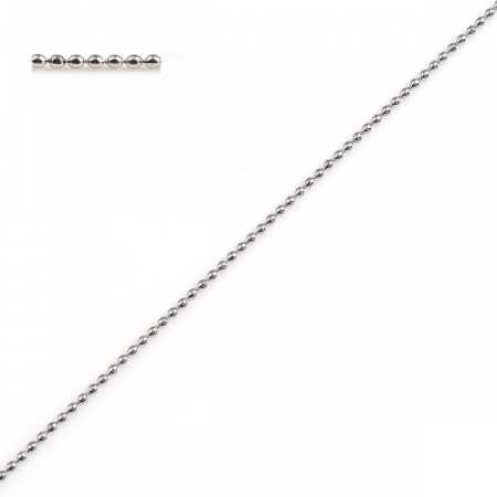 Изображение Stainless Steel Ball Chain Silver Tone 1mm, 2 M