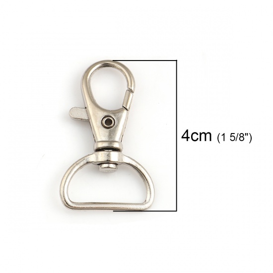 Picture of Iron Based Alloy Keychain & Keyring Silver Tone 40mm x 24mm, 10 PCs