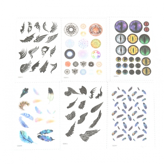Picture of PVC DIY Scrapbook Deco Stickers Rectangle Multicolor 11cm(4 3/8") x 7.5cm(3"), 2 Sheets