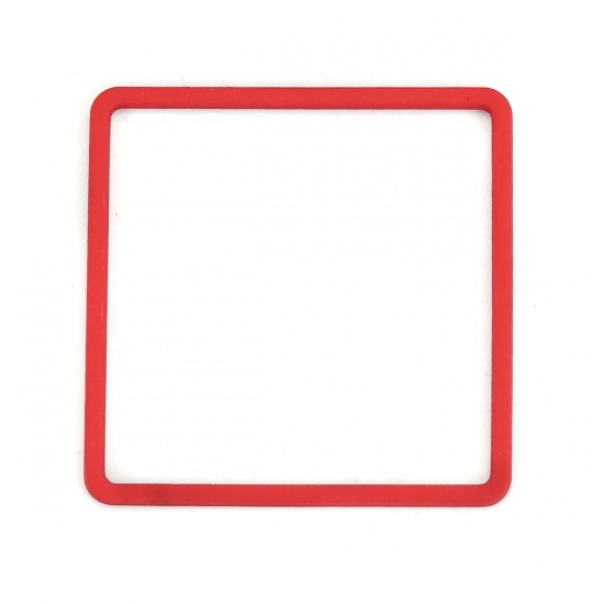 Bild von Zinklegierung Verbinder Quadrat Rot 35mm x 35mm, 10 Stück