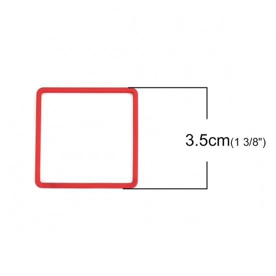 Immagine di Lega di Zinco Connettore Accessori Quadrato Rosso 35mm x 35mm, 10 Pz