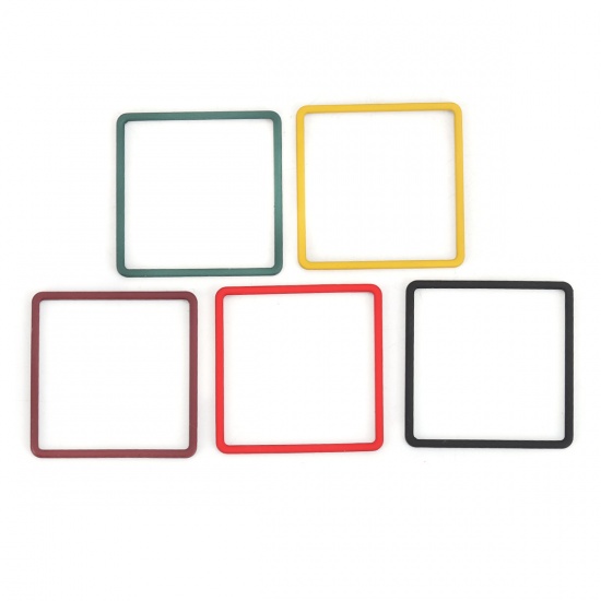 Immagine di Lega di Zinco Connettore Accessori Quadrato Rosso 35mm x 35mm, 10 Pz