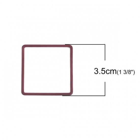 Immagine di Lega di Zinco Connettore Accessori Quadrato Colore di Vino Rosso 35mm x 35mm, 10 Pz
