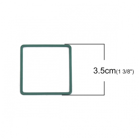 Immagine di Lega di Zinco Connettore Accessori Quadrato Verde Scuro 35mm x 35mm, 10 Pz