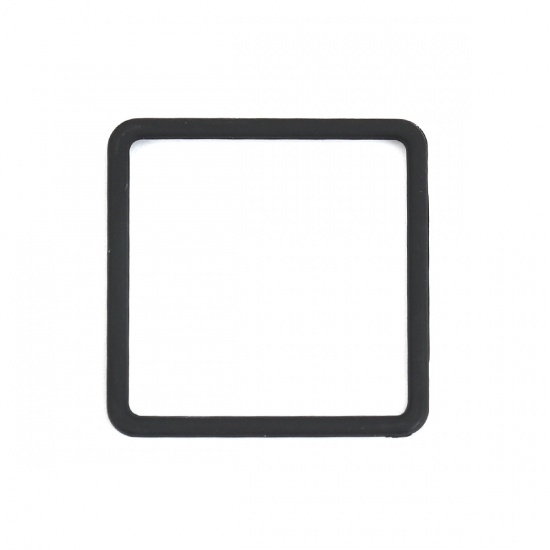 Immagine di Lega di Zinco Connettore Accessori Quadrato Nero 25mm x 25mm, 10 Pz