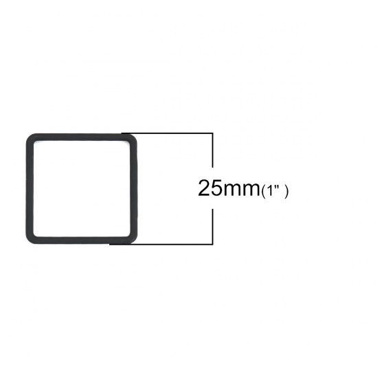 Immagine di Lega di Zinco Connettore Accessori Quadrato Nero 25mm x 25mm, 10 Pz