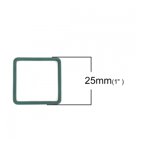 Immagine di Lega di Zinco Connettore Accessori Quadrato Verde Scuro 25mm x 25mm, 10 Pz
