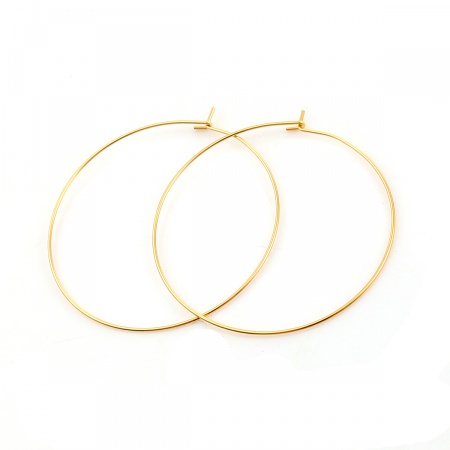 Picture of Stainless Steel Hoop Earrings Circle Ring Gold Plated 49mm(1 7/8") x 45mm(1 6/8"), 10 PCs