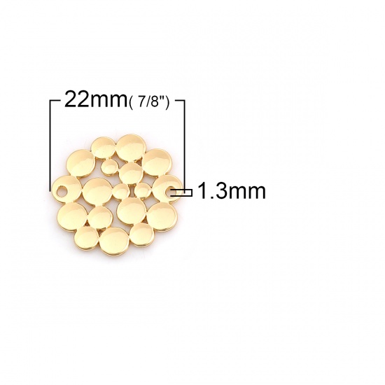 Picture of Zinc Based Alloy Connectors Round Gold Plated Hollow 22mm x 21mm, 10 PCs