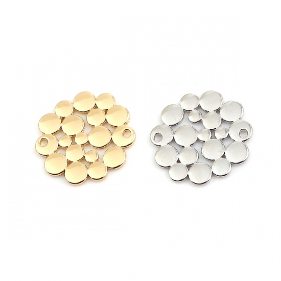 Picture of Zinc Based Alloy Connectors Round Gold Plated Hollow 22mm x 21mm, 10 PCs