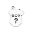 Picture of Zinc Based Alloy Charms Clothes Antique Silver Question Mark Message " BOY " 23mm( 7/8") x 16mm( 5/8"), 20 PCs