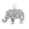 Imagen de Zamak Colgantes Elefante Plata Antigua 68mm x 61mm, 3 Unidades