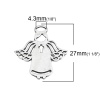 Picture of Zinc Based Alloy Charms Angel Antique Silver Cross 27mm(1 1/8") x 25mm(1"), 20 PCs