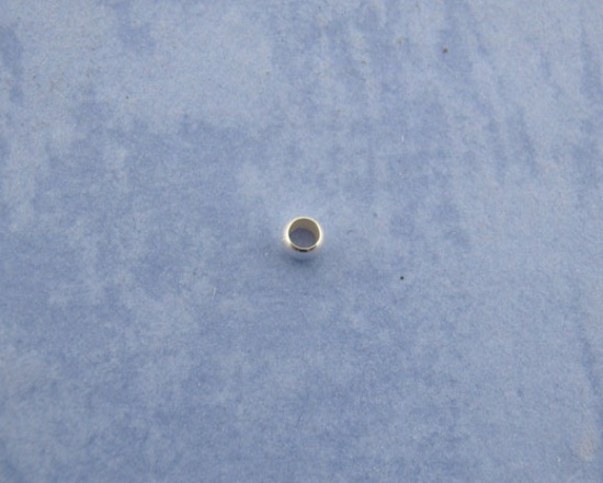 合金 圧着ビーズ 円形 銀メッキ 2mm 3mm直径、 1000 PCs の画像