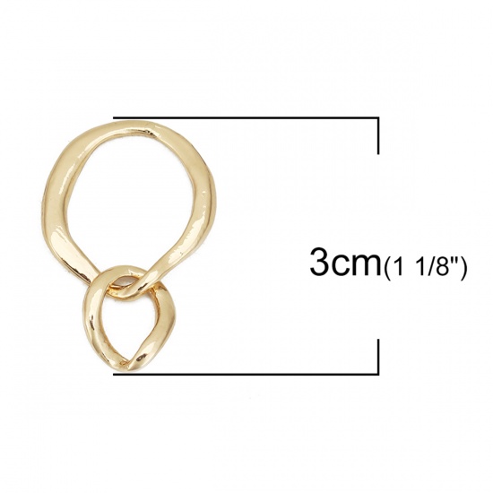 Immagine di Lega di Zinco Connettore Accessori Irregolare KC Placcato Oro Simbolo di Infinito Disegno 30mm x 19mm, 5 Pz