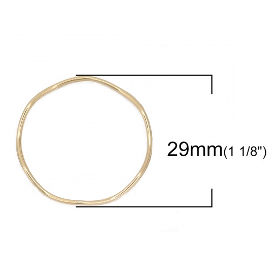 Immagine di Lega di Zinco Connettore Accessori Anello Oro Placcato 29mm Dia, 10 Pz