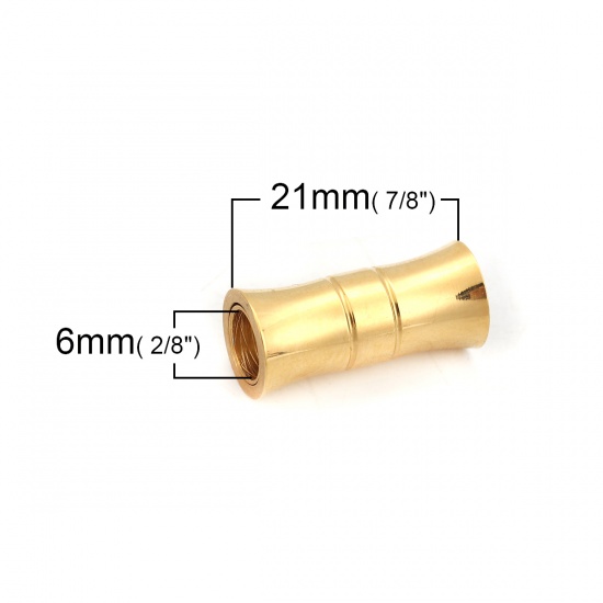 Picture of 304 Stainless Steel Magnetic Clasps Gold Plated 21mm( 7/8") x 10mm( 3/8"), 1 Piece