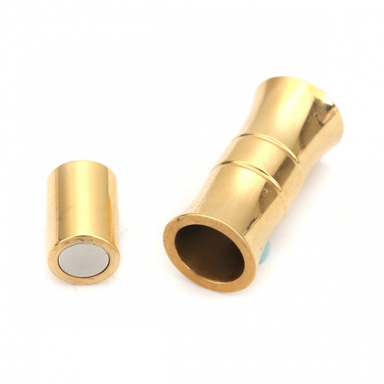 Picture of 304 Stainless Steel Magnetic Clasps Gold Plated 21mm( 7/8") x 10mm( 3/8"), 1 Piece